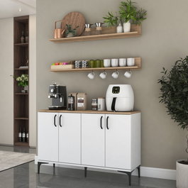 Hanah Home Armario Multiusos Blanco y Nogal